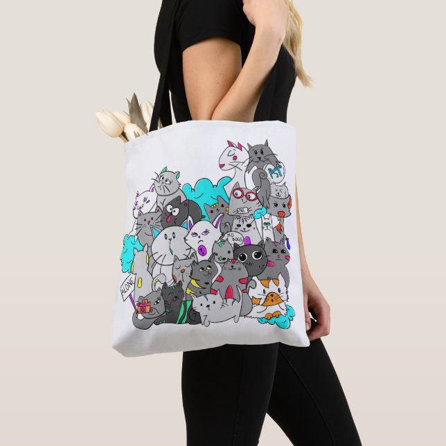 Tote Bag Mashup Kitten (De près)
