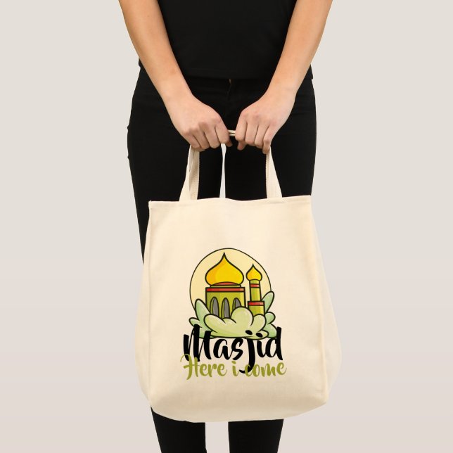 Tote Bag Masjid Personnalisable Je Viens (Devant (produit))