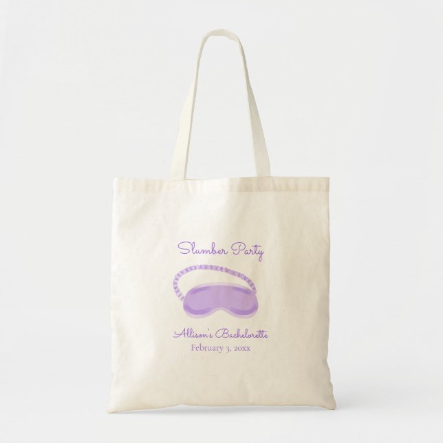 Tote Bag Masque de sommeil violet Enterrement de vie de jeu (Devant)