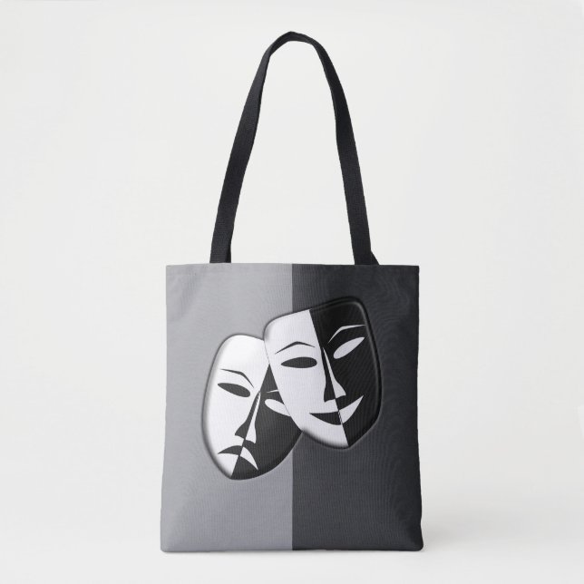 Tote Bag Masque de tragédie comique —Sac fourre-tout (Devant)