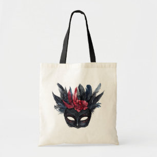 Tote Bag Masque floral rouge burgundy noir chic
