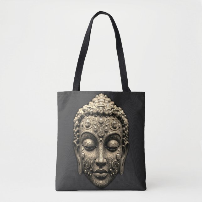 Tote Bag Masque Inspiré du Bouddhisme (Devant)