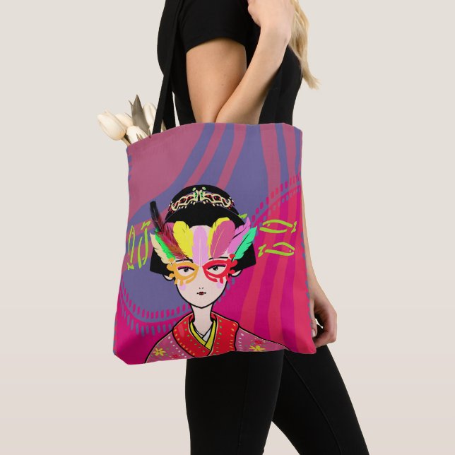 Tote Bag Masque vénitien Geisha (De près)
