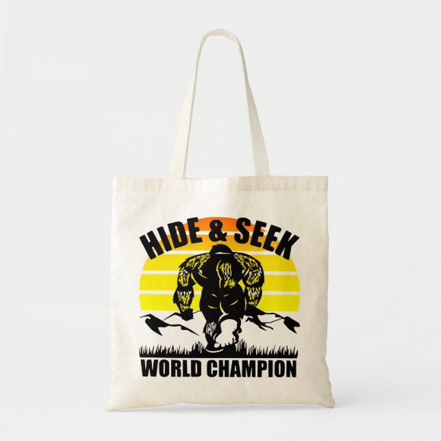 Tote Bag Masquer et chercher Champion du Monde Bigfoot # (Devant)