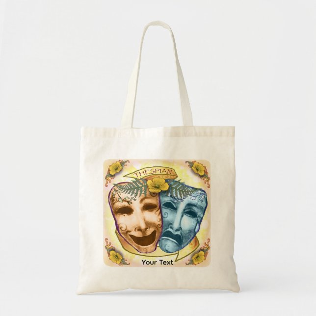 Tote Bag Masques d'acteur Blue Orange (Devant)
