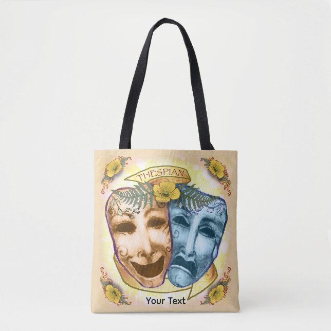 Tote Bag Masques d'acteur Blue Orange (Devant)