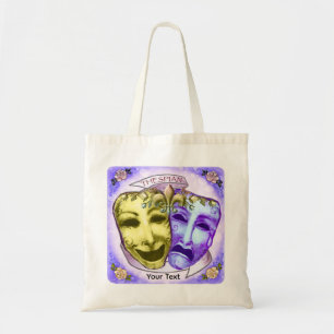 Tote Bag Masques d'acteur jaune violet