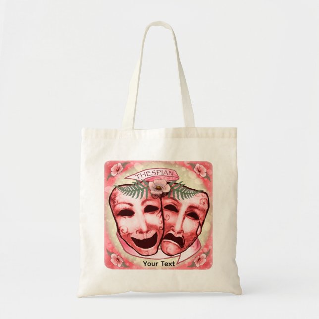 Tote Bag Masques d'acteur rouges (Devant)