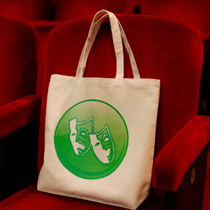 Tote Bag Masques de comédie et de tragédie verte