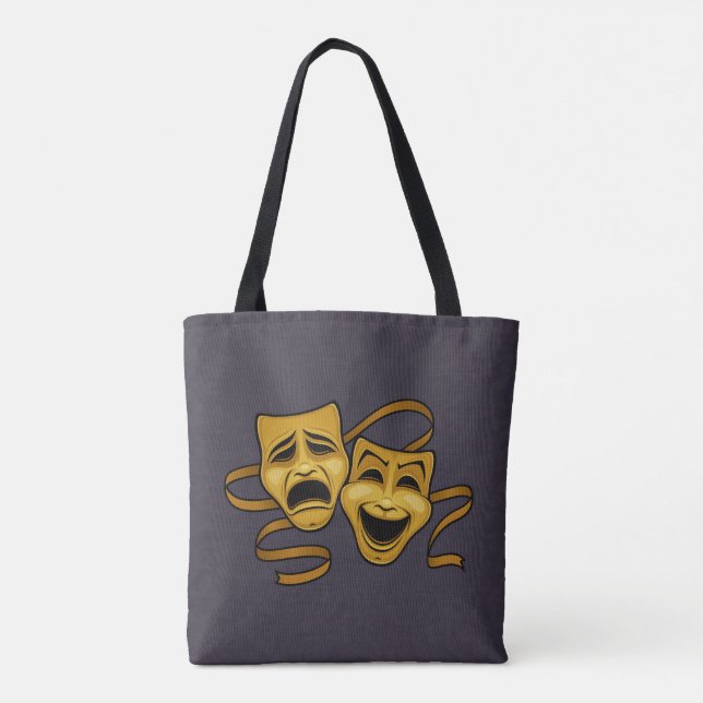 Tote Bag Masques De Théâtre De La Comédie D'Or Et De La Tra (Dos)