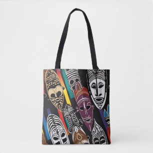 Tote Bag Masques tribaux africains colorés Fourre-tout