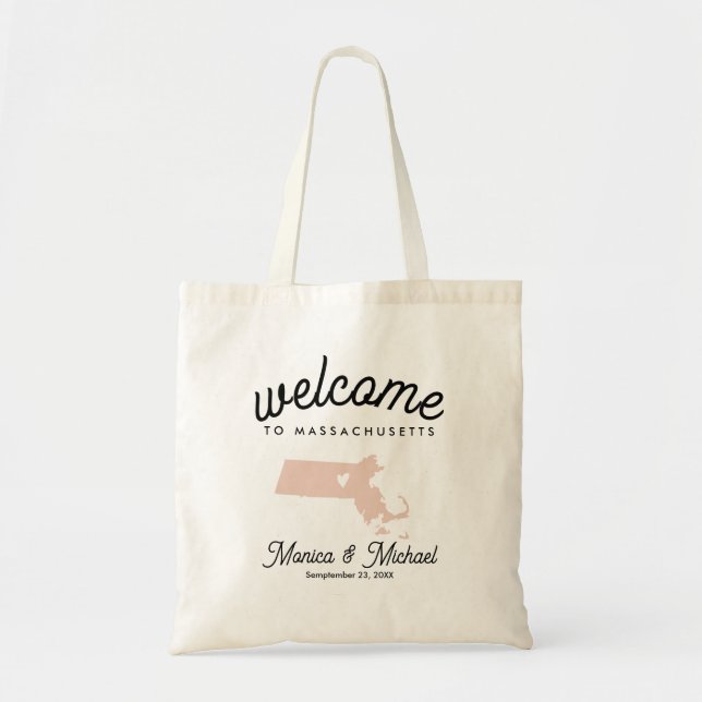 Tote Bag MASSACHUSETTS Etat Destination Mariage N'IMPORTE Q (Devant)