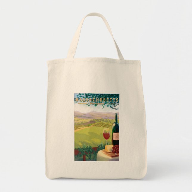 Tote Bag MassachusettsScène Pays Vins (Devant)