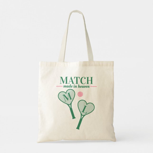 Tote Bag Match Fabriqué en Heaven Tennis Bachelorette Bride (Dos)