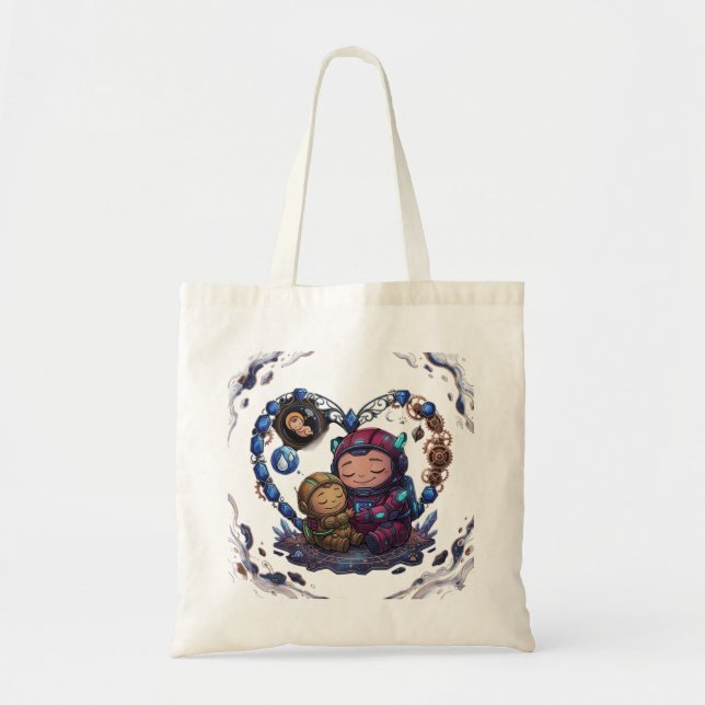 Tote Bag Maternité Cosmique Amour d'Astronaute (Devant)