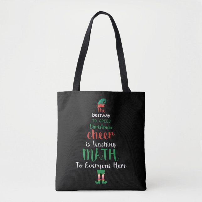 Tote Bag Math Enseignant Christmas Elf Cadeau design (Devant)