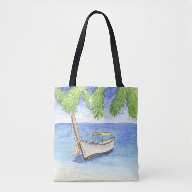 Tote Bag Matin à Bali Aquarelle (Devant)