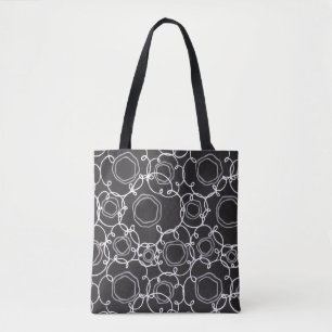 Tote Bag Matrice Florale Abstraite (Fusain) Beaux-Arts