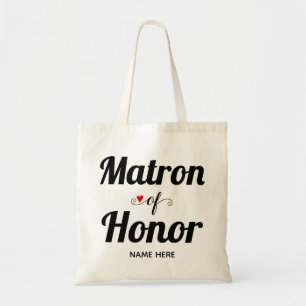 Tote Bag Matron d'honneur audacieux mariage de typographie