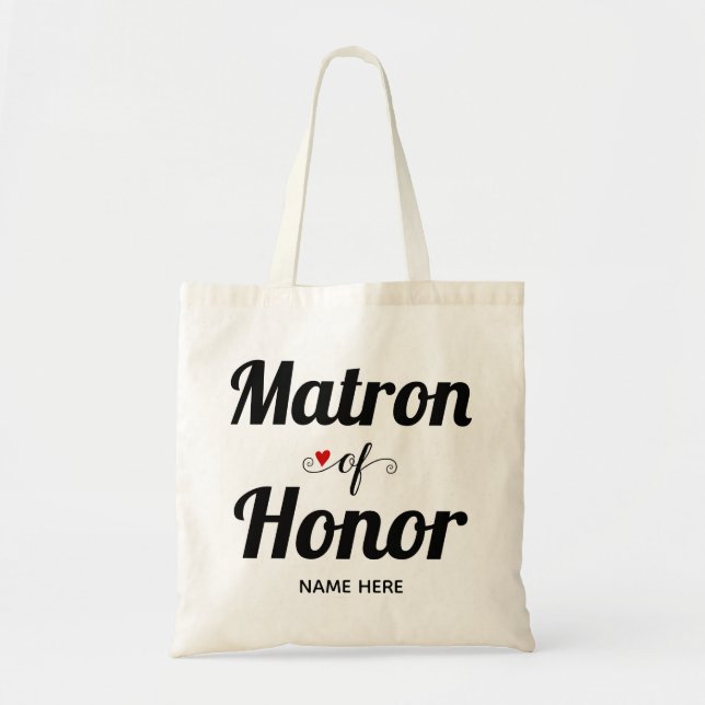 Tote Bag Matron d'honneur audacieux mariage de typographie (Devant)