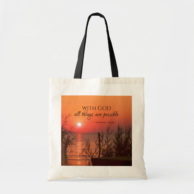Tote Bag Matthieu 19:26 Avec Dieu toutes les choses sont po (Devant)