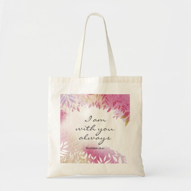 Tote Bag Matthieu 28:20 Je suis toujours avec toi (Devant)