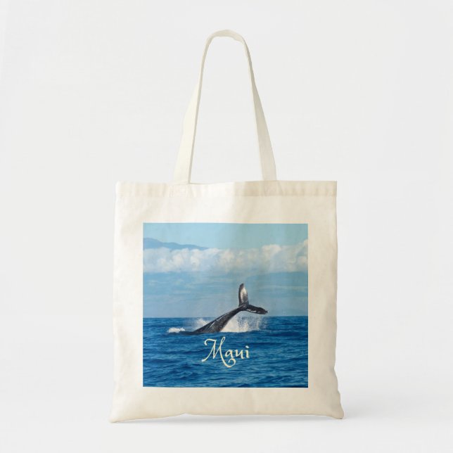 Tote Bag Maui Hawaii Ocean Whale Tail (Devant)