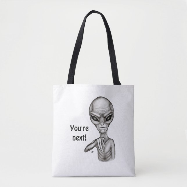Tote Bag Mauvais Alien, Tu es le prochain ! (Devant)