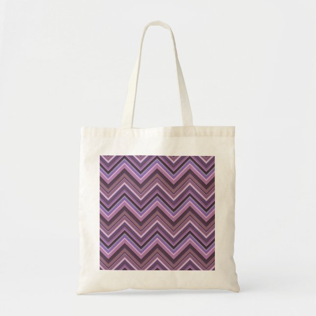 Tote Bag Mauve zigzag stripes (Devant)