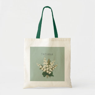 Tote Bag May Lily of the Valley Floral Bouquet Nom personna