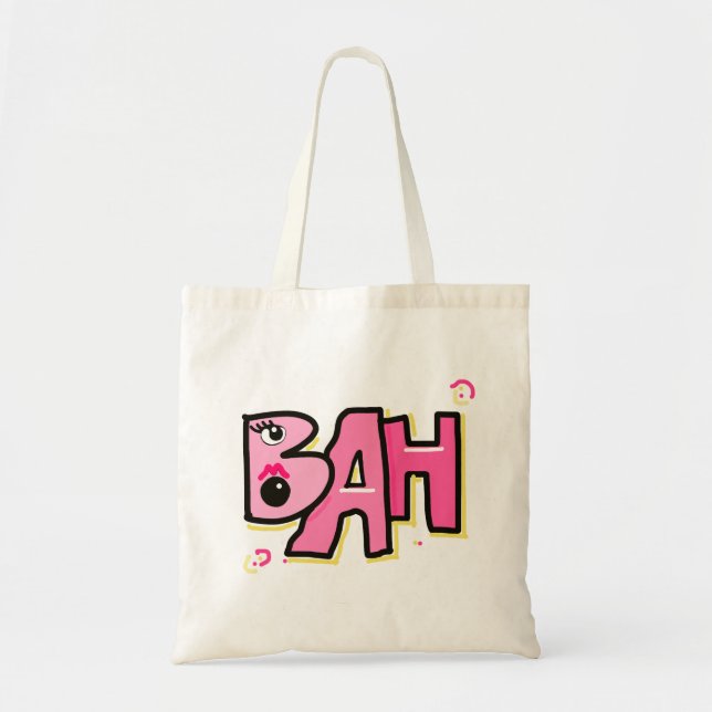 Tote Bag Mazipoodles Bah Humbug 3D Rose Jaune (Devant)