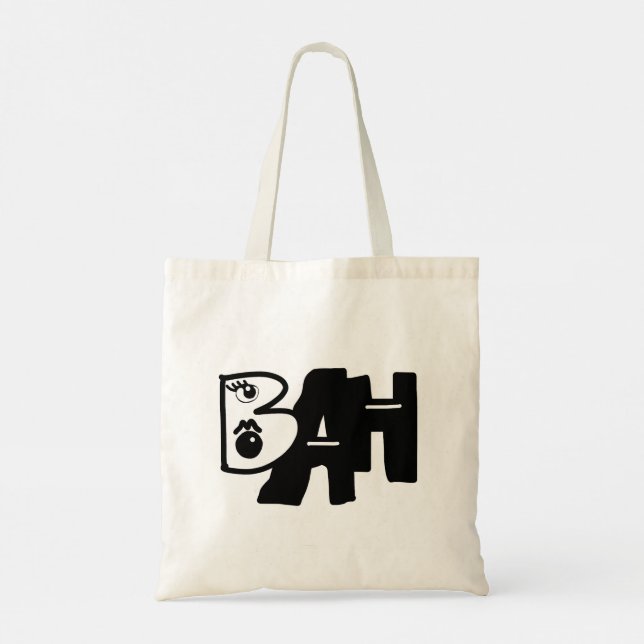 Tote Bag Mazipoodles Bah Humbug noir et blanc (Dos)