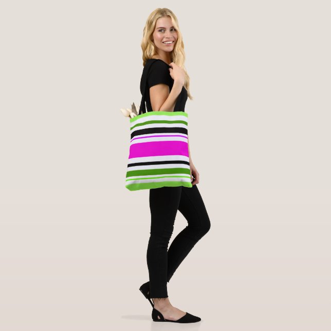 Tote Bag MAZIPOODLES Rayures Spaghetti 153 (Sur le modèle)