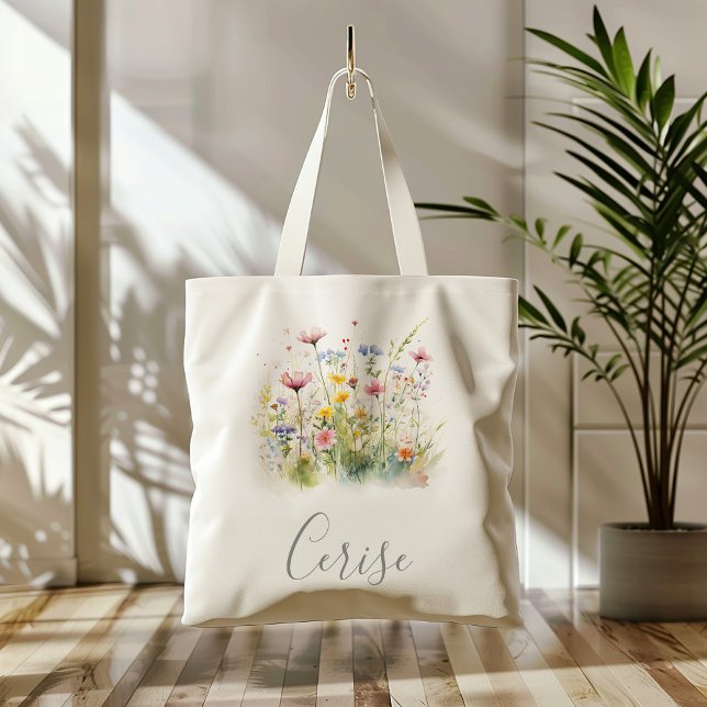 Tote Bag Meadow Fleur sauvage coloré Bridesmaid (Créateur téléchargé)