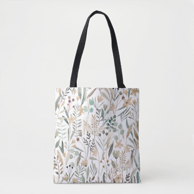 Tote Bag Meadow Fleurs sauvages : Aquarelle Charme. (Devant)
