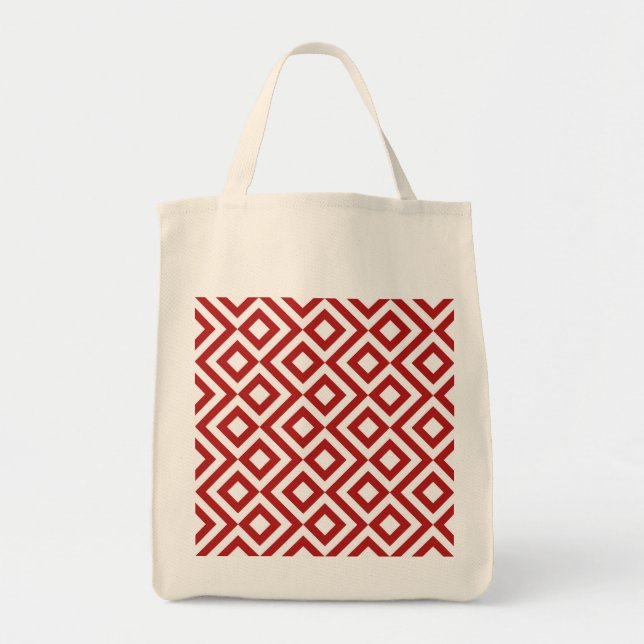Tote Bag Meander rouge et blanc (Devant)