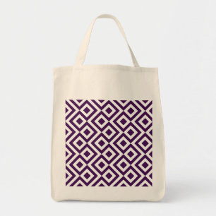 Tote Bag Méandre violet et blanc