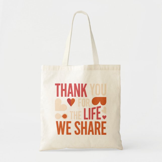 Tote Bag Meaningful Valentine Gift for Long-Term Couples (Devant)