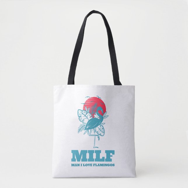 Tote Bag Mec j'adore les flamants roses (Devant)