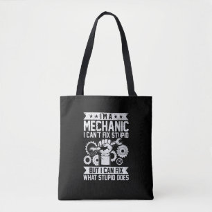 Tote Bag Mécanicien automobile drôle Ingénieur Hommes Femme