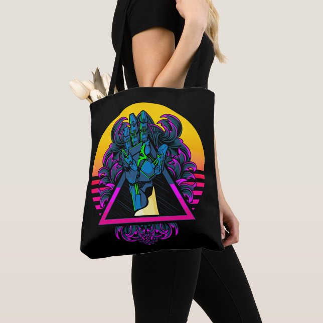 Tote Bag Mécanique Robotique Main Moderne | (De près)