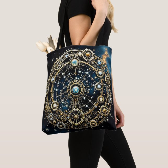Tote Bag Mécanisme céleste Art cosmique (De près)