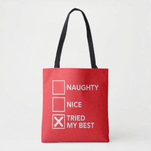 Tote Bag Méchants Gentils J'ai fait de mon mieux Noël Xmas