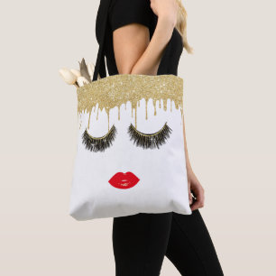 Tote Bag Mèches et égoutture moderne d'or de fille de