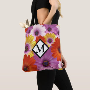Tote Bag Médaille colorée de marguerites africaines Fleurs