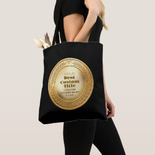 Tote Bag Médaille d'or réaliste 3D personnalisable et modif