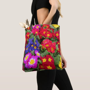 Tote Bag Médaille florale printanière colorée de Primulas