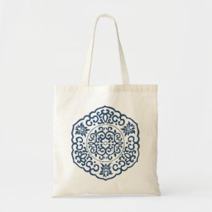 Tote Bag Médaillon chinois bleu