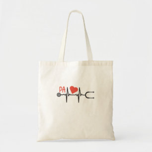 Tote Bag Médecin Assistant Heartbeat PA Étudiants Médicales