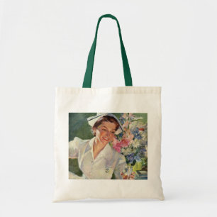 Tote Bag Médecine vintage, infirmière heureuse en uniforme